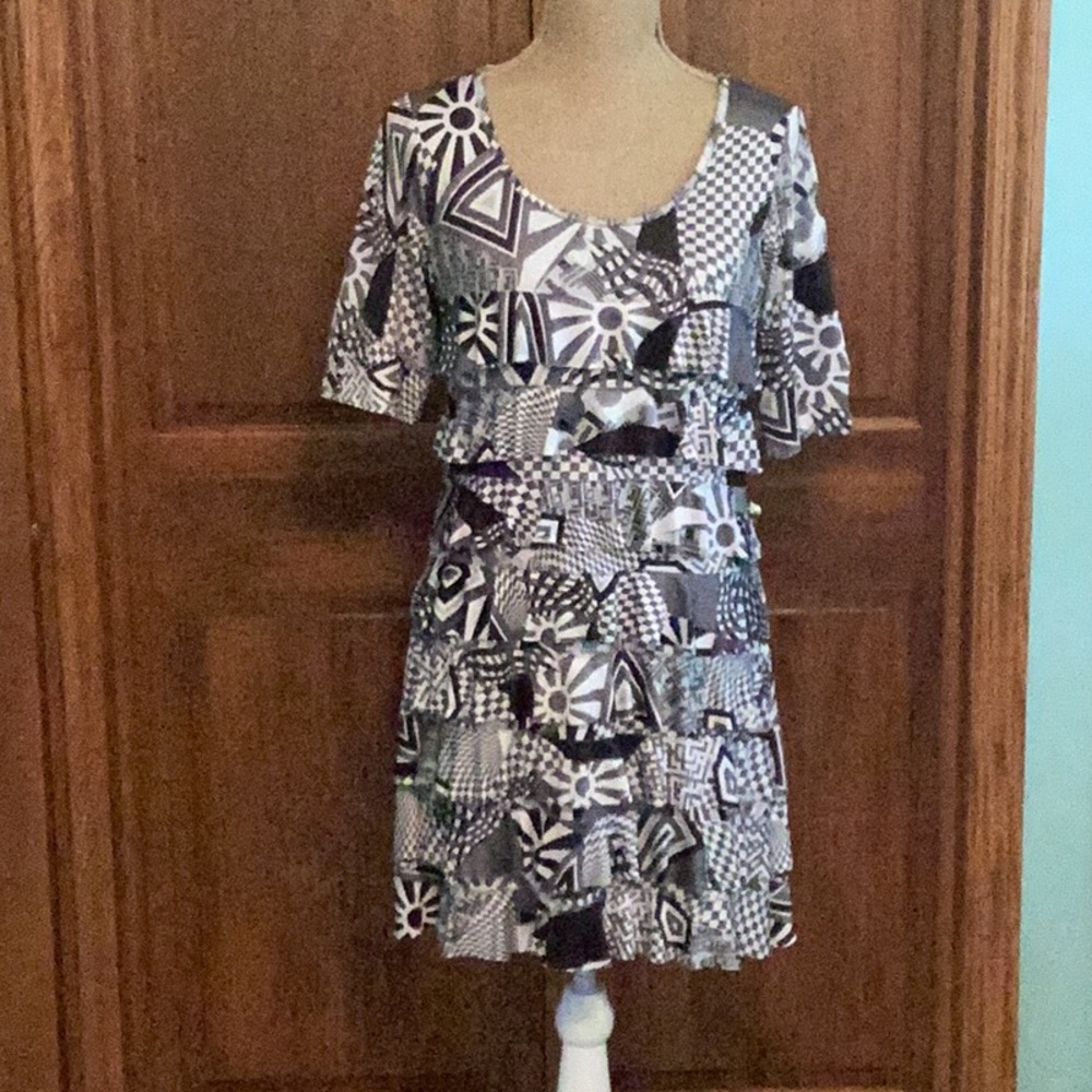 Isle by Melis Kazan Casual Layer Ruffle Scoop Neck Mini Sundress